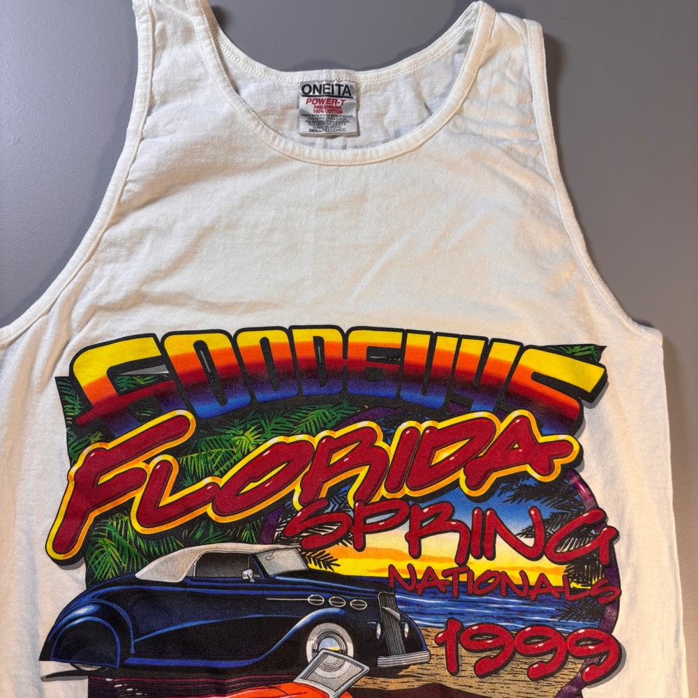 Vintage 1999 Goodguys Florida Spring Nationals Tank Top Oneita Hot Rod Small